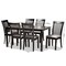 Baxton Studio Minette Gray Upholstered and Espresso Wood 7-Piece Dining Set 166-10522-10519 - alternate 3